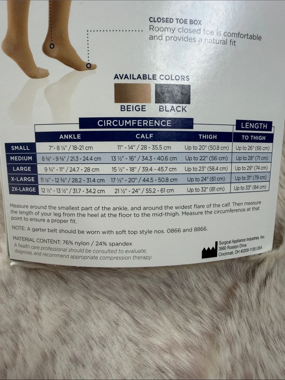 Truform | Medical Compression Stockings - Beige (Large), Unisex, NWT